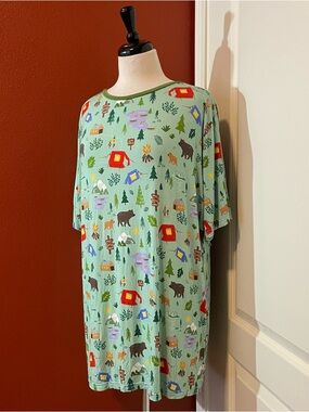 Little Sleepies Women’s Bamboo Happy Camper Short Sleeve Breathable Tee Shirt